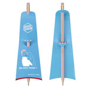 SUPER CRAYON-SUPWOMAN(+Copie laser 2 faces sur cape + marquage à chaud simple une couleur sur crayon - texte uniquement) 5