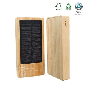 Batterie de secours solaire bambou FSC  8000mAh - BLUETECH 2