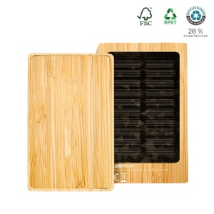 Batterie de secours solaire bambou FSC 5 000mAh - BLUETECH 2