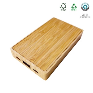 Batterie de secours solaire bambou FSC 5 000mAh - BLUETECH 3