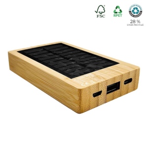 Batterie de secours solaire bambou FSC 5 000mAh - BLUETECH 4
