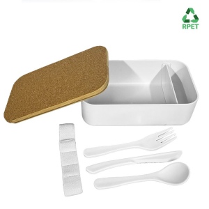 Lunchbox avec couverts RPET finition liège - ENVIRONNEMENT & NATURE 2