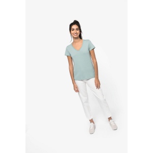 T-shirt écoresponsable col V femme 7