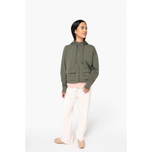 Sweat-shirt écoresponsable zippé à capuche French Terry femme 7