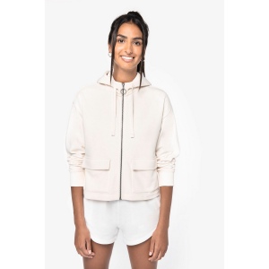 Sweat-shirt écoresponsable zippé à capuche French Terry femme 8