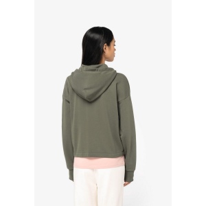 Sweat-shirt écoresponsable zippé à capuche French Terry femme 9