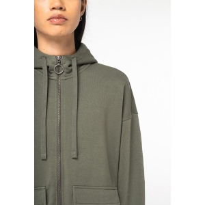 Sweat-shirt écoresponsable zippé à capuche French Terry femme 10