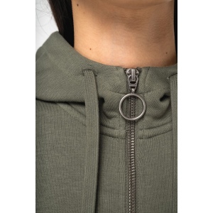 Sweat-shirt écoresponsable zippé à capuche French Terry femme 11