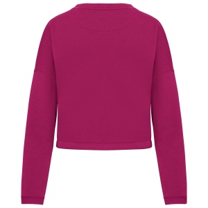 Sweat-shirt écoresponsable à col rond oversize crop femme 20