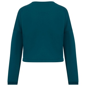 Sweat-shirt écoresponsable à col rond oversize crop femme 21