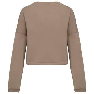 Sweat-shirt écoresponsable à col rond oversize crop femme 22