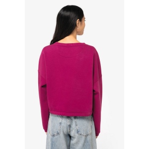 Sweat-shirt écoresponsable à col rond oversize crop femme 10