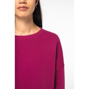 Sweat-shirt écoresponsable à col rond oversize crop femme 12