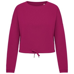 Sweat-shirt écoresponsable à col rond oversize crop femme 5