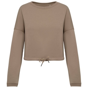 Sweat-shirt écoresponsable à col rond oversize crop femme 7