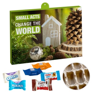 Calendrier de l’avent de marque Premium – version PAPIER avec Ritter Sport, Assortiment de Milka Favourites et Kinder chocolat Mini et Kinder Bueno Mini