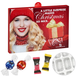 Calendrier de l’avent de marque Premium avec Lindor de Lindt &amp; Hello Mini Stick de Lindt