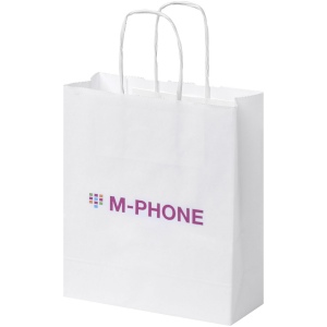 Sac en papier Kraft 80 g/m² avec poignées torsadées, 18 x 8 x 21 cm