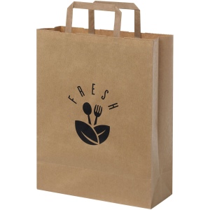 Sac en papier Kraft 80-90 g/m² avec poignées plates, 25 x 11 x 31 cm 2