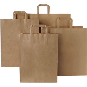 Sac en papier Kraft 80-90 g/m² avec poignées plates, 32 x 12 x 40 cm 9