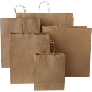 Sac en papier Kraft 80-90 g/m² avec poignées torsadées, 34 x 20 x 35 cm 10
