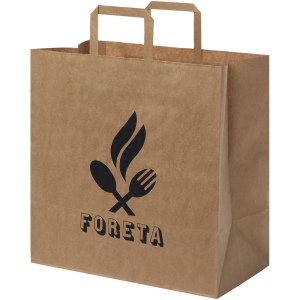 Sac en papier Kraft 80-90 g/m² avec poignées plates, 34 x 20 x 35 cm 2
