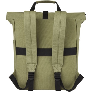 Sac à dos pour ordinateur portable Joey de 15 L en toile recyclée GRS 15 pouces avec dessus enroulable 16