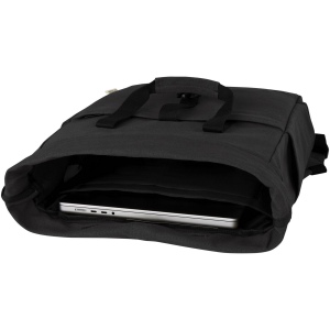 Sac à dos pour ordinateur portable Joey de 15 L en toile recyclée GRS 15 pouces avec dessus enroulable 21