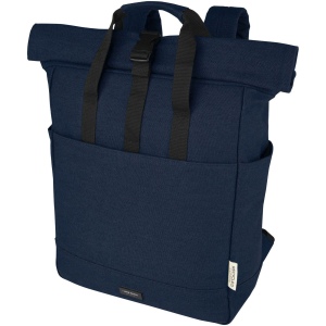 Sac à dos pour ordinateur portable Joey de 15 L en toile recyclée GRS 15 pouces avec dessus enroulable 11