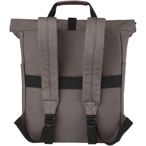 Sac à dos pour ordinateur portable Joey de 15 L en toile recyclée GRS 15 pouces avec dessus enroulable 14