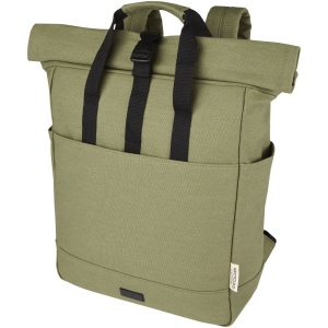 Sac à dos pour ordinateur portable Joey de 15 L en toile recyclée GRS 15 pouces avec dessus enroulable 5