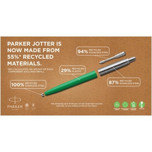 Stylo bille Parker Jotter recyclé (encre bleue) 34