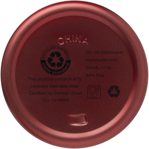 Bouteille isotherme Vasa en acier inoxydable recyclé certifié RCS de 500 ml avec isolation par le vide et couche de cuivre 39
