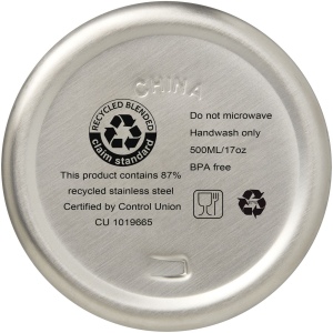 Bouteille isotherme Vasa en acier inoxydable recyclé certifié RCS de 500 ml avec isolation par le vide et couche de cuivre 40