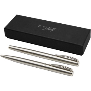 Ensemble de stylo bille et stylo roller Didimis en acier inoxydable recyclé (encre noire) 4