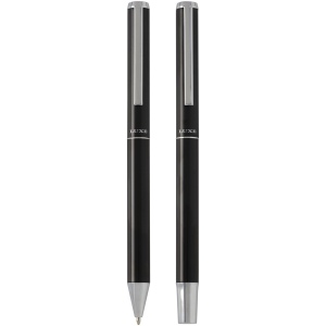 Ensemble-cadeau stylo bille et stylo roller Lucetto en aluminium recyclé (encre noire) 5
