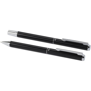Ensemble-cadeau stylo bille et stylo roller Lucetto en aluminium recyclé (encre noire) 14