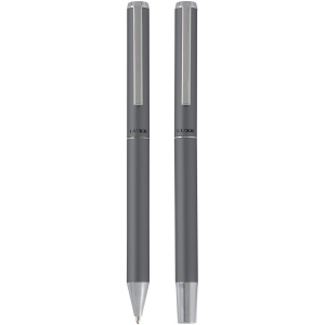 Ensemble-cadeau stylo bille et stylo roller Lucetto en aluminium recyclé (encre noire) 6