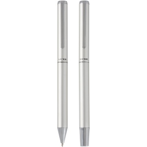 Ensemble-cadeau stylo bille et stylo roller Lucetto en aluminium recyclé (encre noire) 7