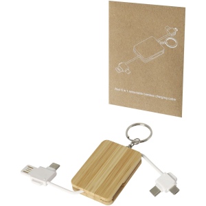 Câble de chargement Reel porte-clés en bambou rétractable 6-en-1 5
