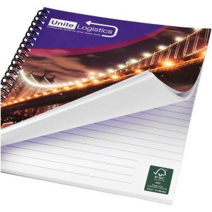 Carnet de notes à spirales A4 Desk-Mate® avec couverture arrière imprimée 10