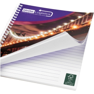 Carnet de notes à spirales A4 Desk-Mate® avec couverture arrière imprimée 11