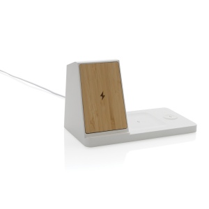 Chargeur 15W Ontario 3 en 1 plastique recyclé RCS et bambou 3