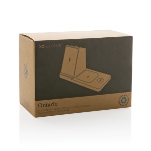 Chargeur 15W Ontario 3 en 1 plastique recyclé RCS et bambou 13