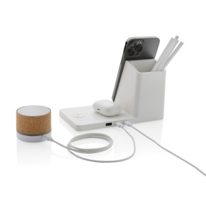 Chargeur 15W Ontario 3 en 1 plastique recyclé RCS et bambou 5