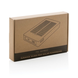 Batterie de secours solaire 10.000mAh en bambou Sunwick 12