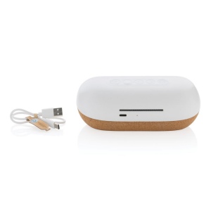 Enceinte 10W en plastique recyclé RCS et liège Oregon 6