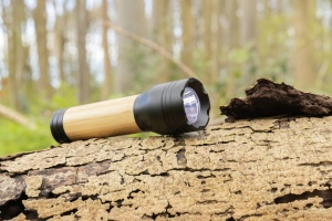 Lampe 3W en plastique recyclé RCS et bambou Lucid 8