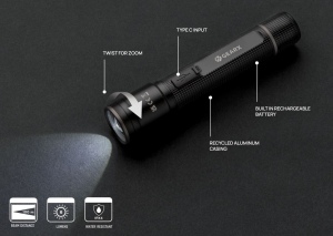 Lampe torche 3W rechargeable par USB en alu RCS Gear X 10