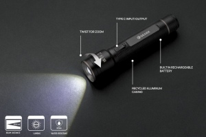 Lampe torche 10W rechargeable par USB en alu RCS Gear X 11